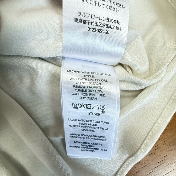 Lauren Ralph Lauren Jersey Ivory Wrap Blouse L - Picture 6 of 7